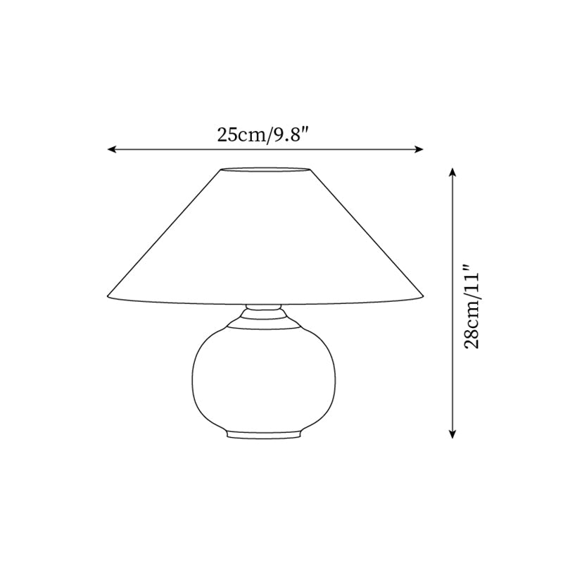 dimensions of Vintage Ceramic Table Lamp Linen Shade for Nightstand